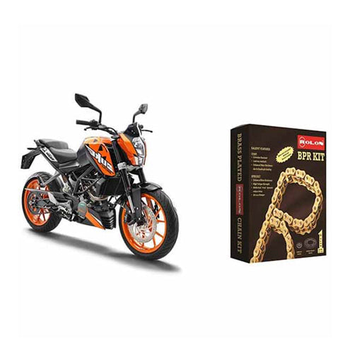 KTM DUKE 200 & RC 200 Old model BRASS CHAIN SPROCKET KIT (4H) (from july 2012 to April14) by ROLON