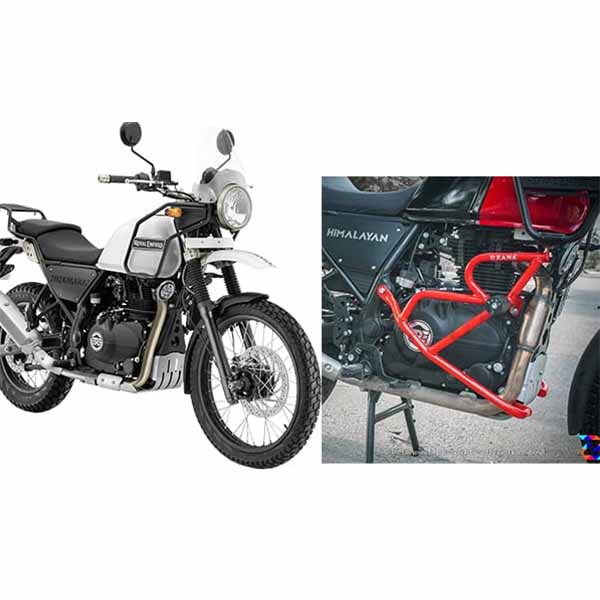 LEG GUARD MS WITH SLIDER RED ROYAL ENFIELD HIMALAYAN BY ZANA