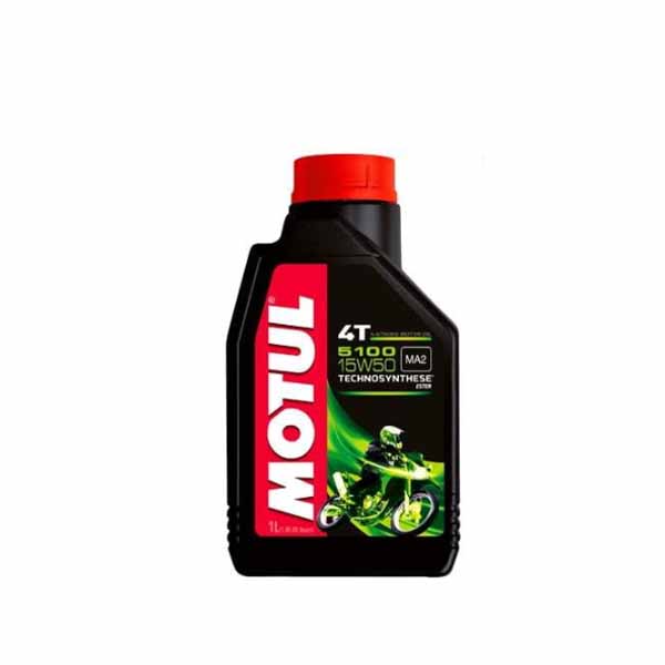 Motul 104080 5100 4T Hybrid 15W-50 API SM Technosynthese Petrol Engine Oil for Bikes (1 L)