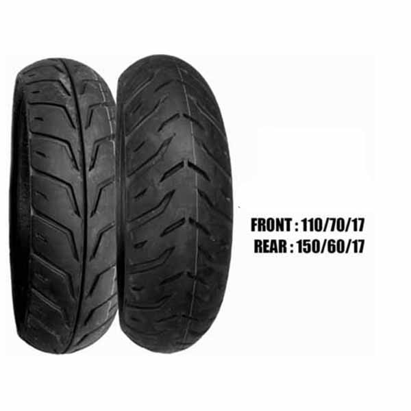 MICHELIN PILOT STREET 2 110/70 17 TUBELESS FRONT TYRE AND MICHELIN PILOT STREET 2 150/60/17 REAR  NYLON TYRE