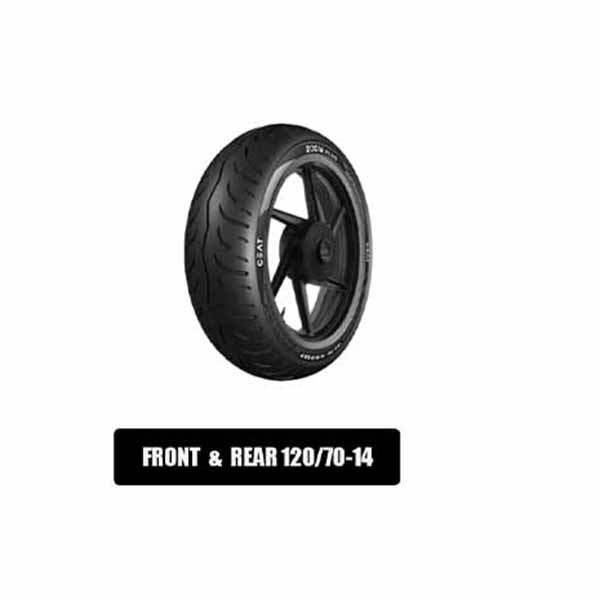 CEAT ZOOM PLUS 120/70-14 FRONT AND REAR USE TUBELESSS TYRE FOR APRILIA SR 150