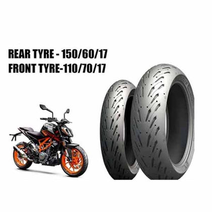MICHELIN ROAD 5 150/60 ZR 17 TUBELESS REAR TYRE AND FRONT 110/70/17 TUBELESS TYRE