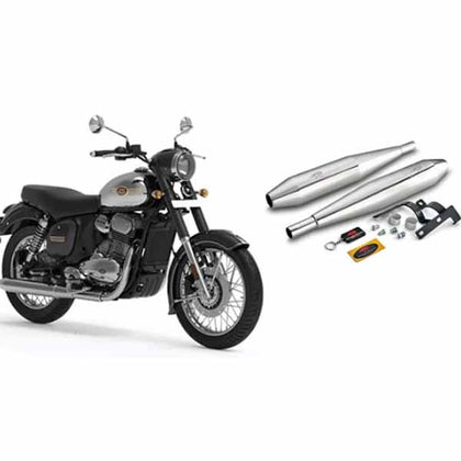 RED ROOSTER PERFORMANCE CELESTA EXHAUST FOR JAWA MOTORCYCLE POLISH FINISH
