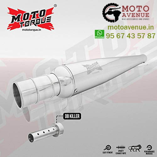 Moto Torque Beat Chrome Silencer for Royal Enfield