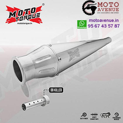 Moto Torque Launcher Chrome Silencer for Royal Enfield