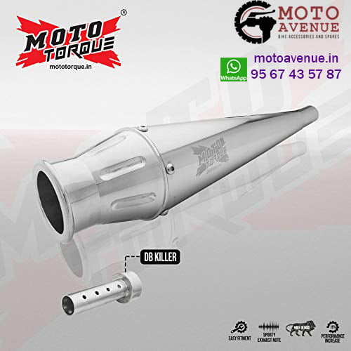 Moto Torque Launcher Chrome Silencer for Royal Enfield