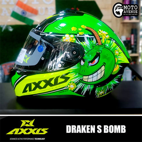 AXXIS DRAKEN S BOMS GREEN HELMET-MEDIUM