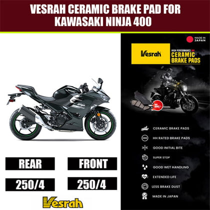 VESRAH Ceramic Brake PAD for Kawasaki Ninja 400