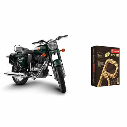 Rolon Brass chain Sprocket Kit for Royal Enfield Classic 500 AND Standard 500 Non ABS