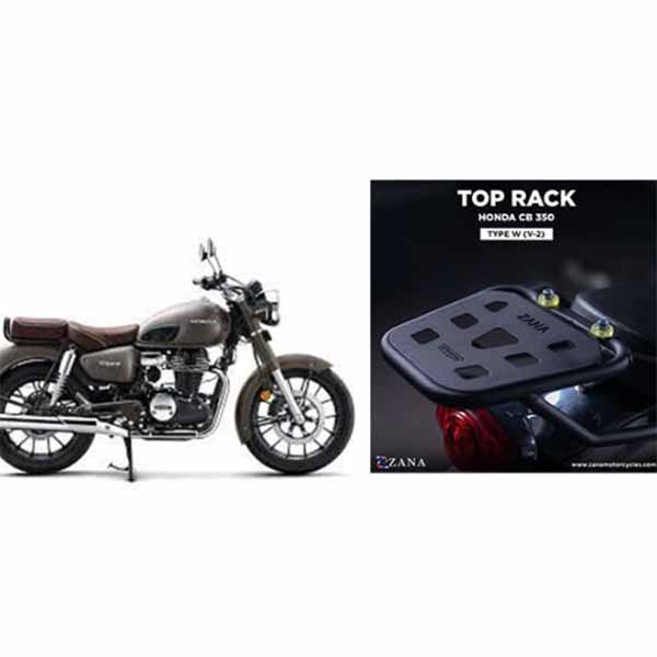 TOP RACK WITH PLATE NEW W-1 FOR CB350 H'NESS HONDA SPLIT SEAT/SINGLE SEAT VERSION-2(NOT COMPATIBLE ON NEW MODEL 2024 CB350 DLX PRO.)