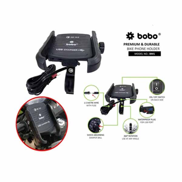 BOBO BM1 JAW GRIP MOBILE HOLDER WITH CHARGER