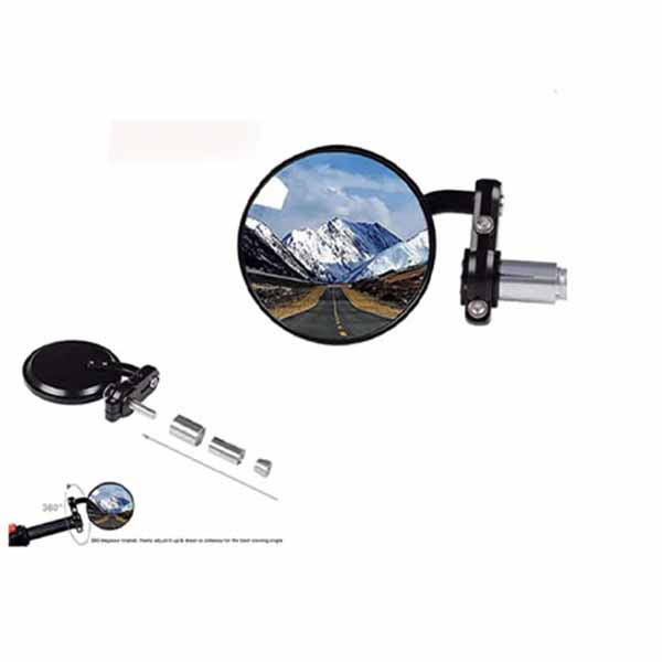 Universal Foldable Round Bar End Side Rear View Convex Mirrors for Motorcycles and Bikes Black 2 Pcs