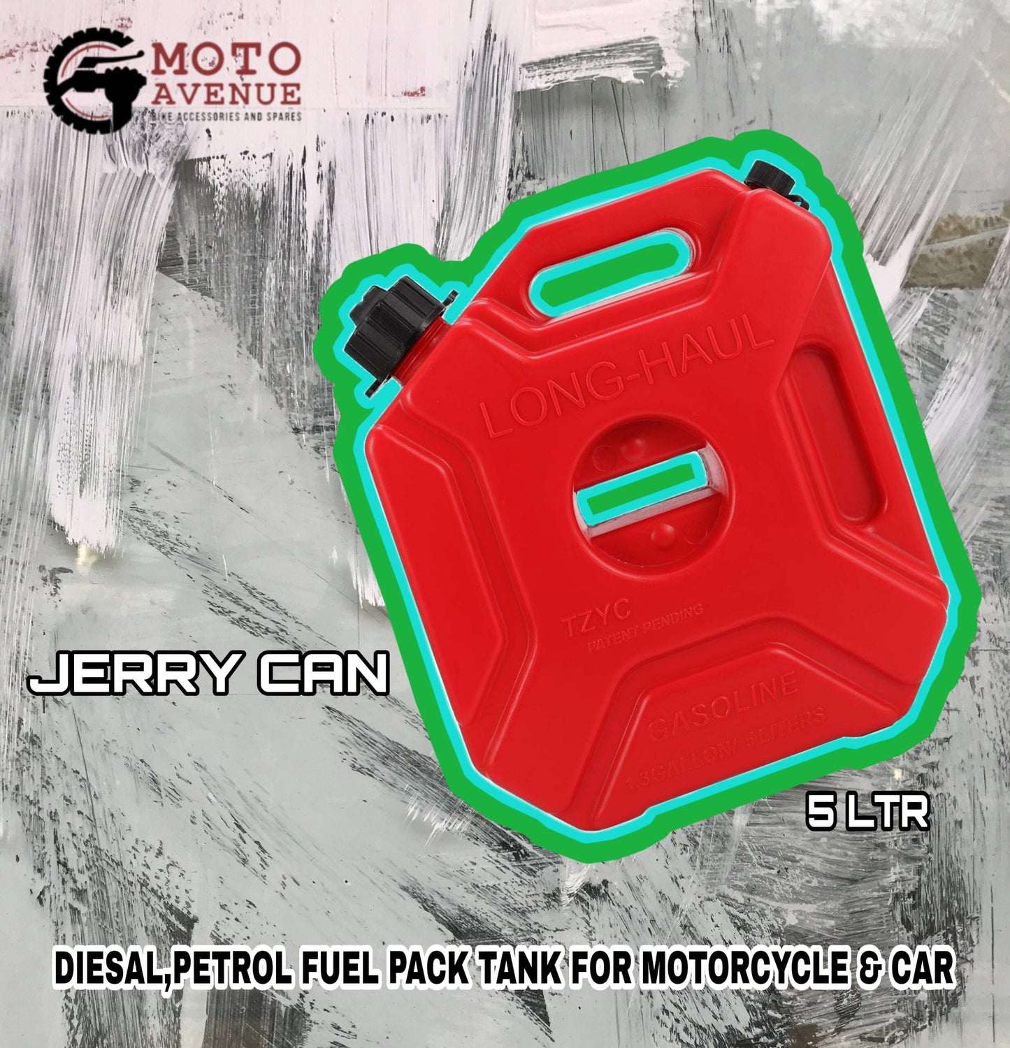 Jerry can or petrol can or diesel can Red 5 liters for motorcycle touring colour Black