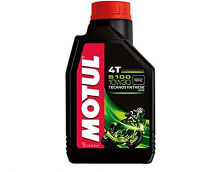 Motul 104062 5100 4T Hybrid 10W-30 API SM Technosynthese Petrol Engine Oil for Bikes (1L)