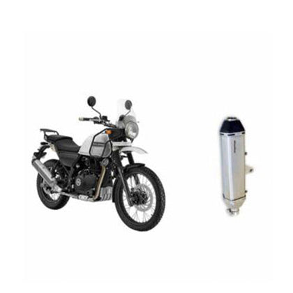 PoweRage Exhaust for Royal Enfield Himalayan Brushed Steel Finish Compatible for BS3, BS4 and BS6