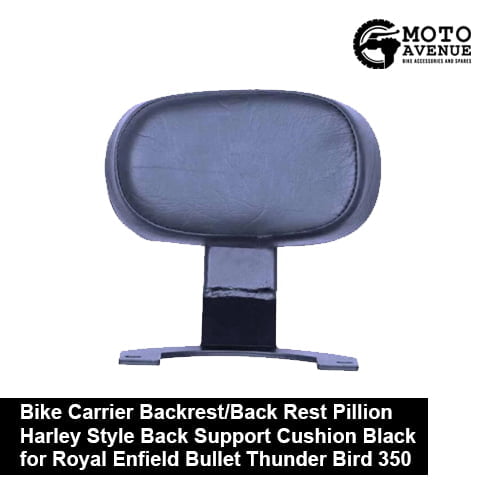 Bike Carrier Backrest/Back Rest Pillion Harley Style Back Support Cushion Black for Royal Enfield Bullet Thunder Bird 350