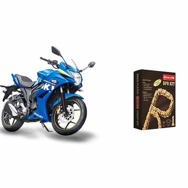 Brass chain sprocket kit for Suzuki Gixxer GXR / SF 150 CC by Rolon