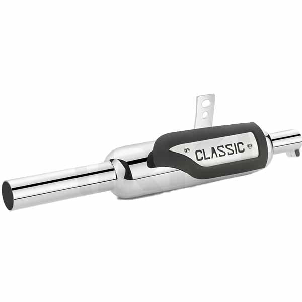 RK Indori Silver Exhaust with shield for RoyalEnfield Classic Reborn