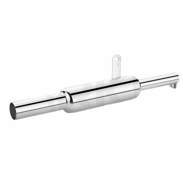 RK Indori Silver Bigpipe Exhaust without shield for RoyalEnfield