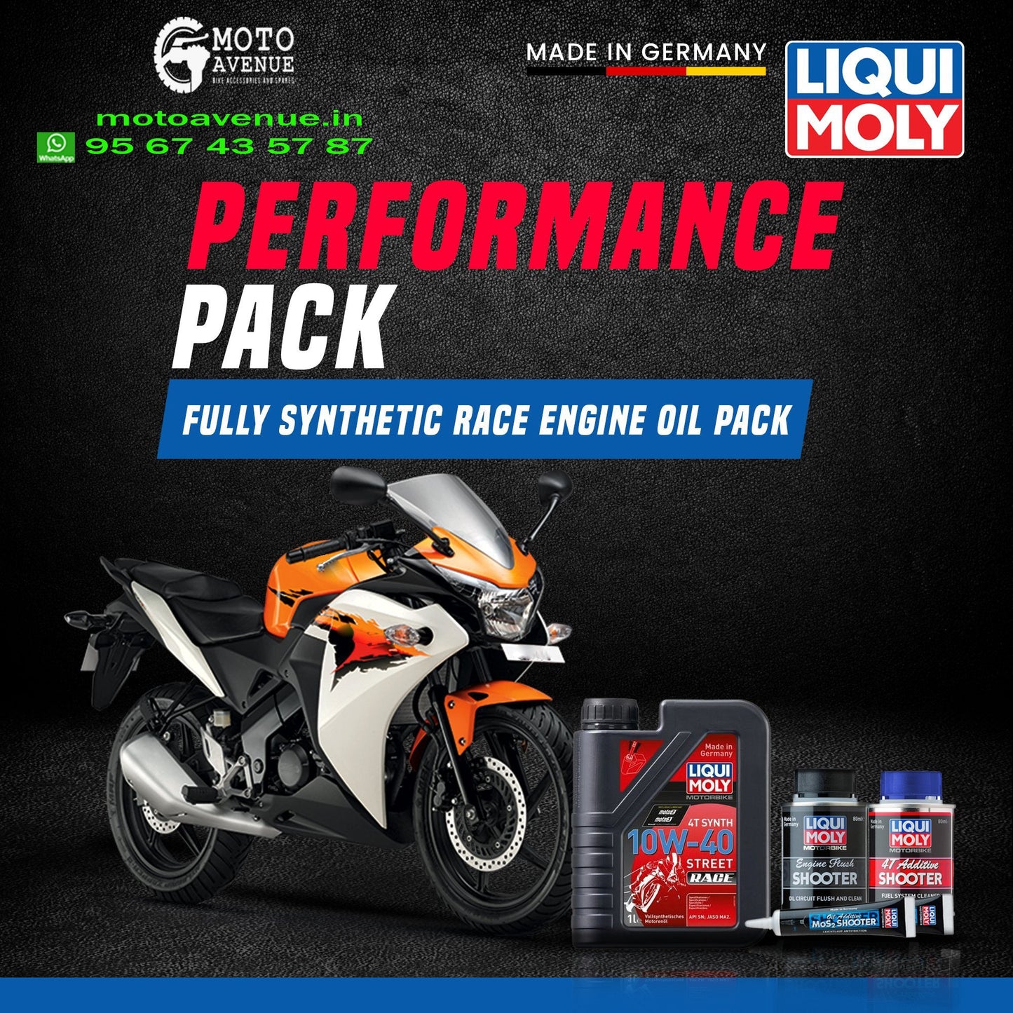 LIQUI MOLY Fully Synthetic 10W-40 Race Engine Pack For CBR 150