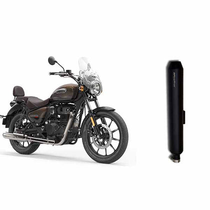 Powerage Exhaust Exhaust For Royal Enfield Meteor 350 and Reborn 350 Black Finish