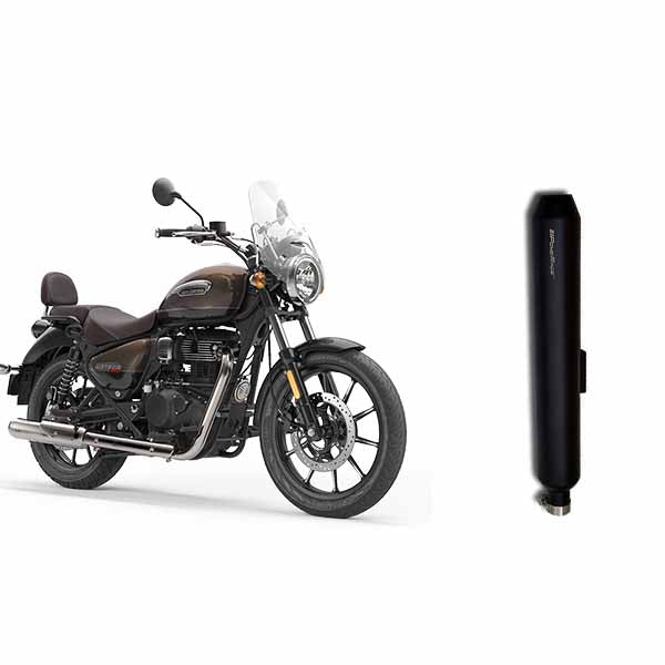 Powerage Exhaust Exhaust For Royal Enfield Meteor 350 and Reborn 350 Black Finish