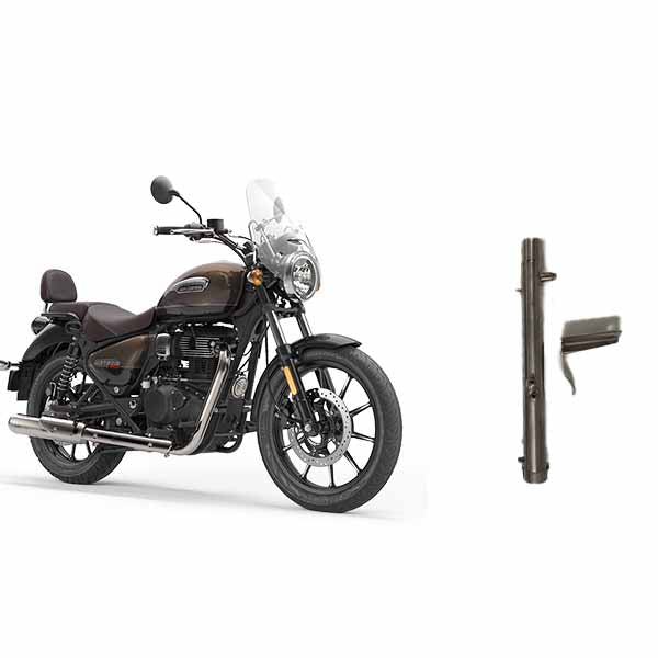 Powerage Decat pipe For Royal Enfield Meteor 350 And Reborn 350,Brushed Steel Finish
