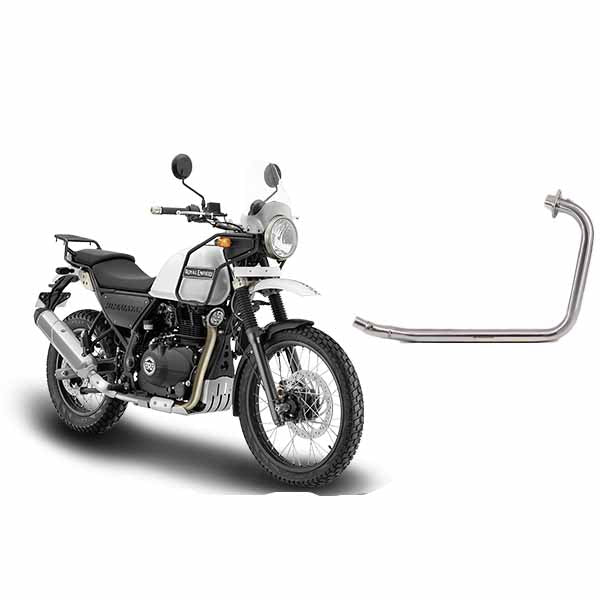 Powerage free-flow Headers (Bend Pipe) FOR HIMALAYAN 411,Brushed steel finish
