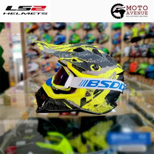 LS2 MOTOCROSS MX470 SUBVERTER CLAW MATT BLACK HI-VIS YELLOW HELMET - Medium