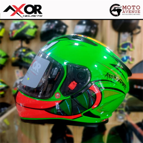 AXOR STREET Racing Duck Green Red Helmet-XL