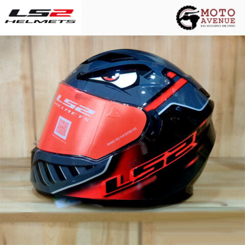 LS2 FF320 BADAS BLACK RED HELMET -LARGE