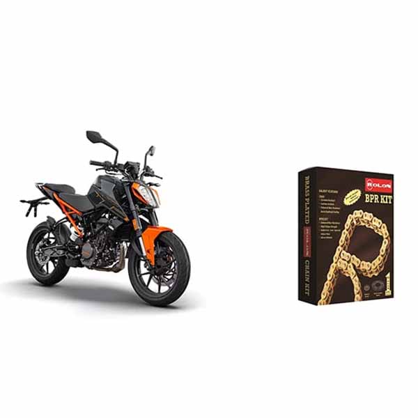 KTM DUKE 250 BRASS CHAIN SPROCKET KIT (6H) by ROLON