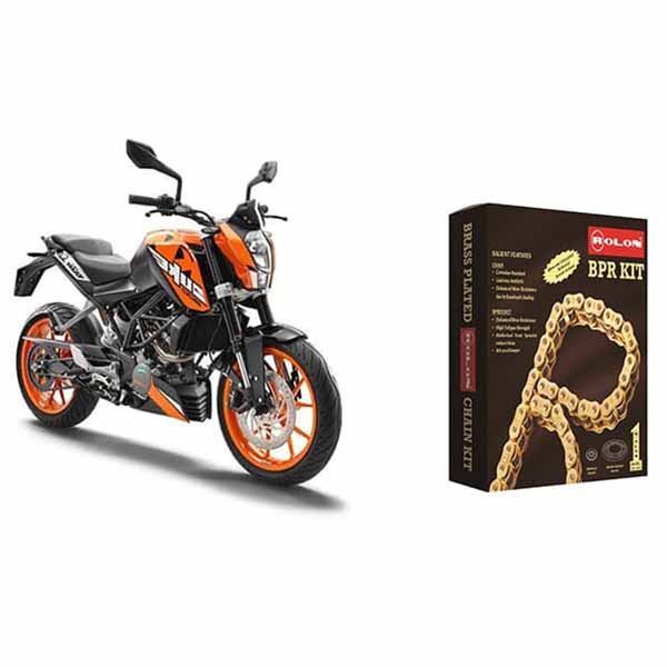 Rolon Brass Chain Sprocket Kit for KTM DUKE 200 and RC 200 (6H)
