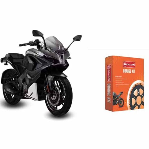 ROLON ORANGE CHAIN SPROCKET KIT FOR BAJAJ PULSAR RS 200 (6H)