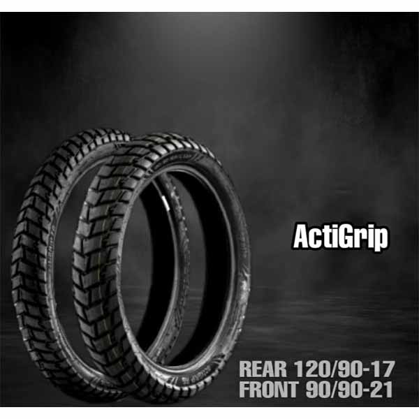 APOLLO ACTIGRIP REAR 120/90-17 R6 TUBE TYRE AND FRONT 90/90-21 F6 TUBE TYRE FOR ROYAL ENFIELD HIMALAYAN