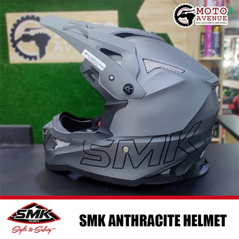 SMK Allterra Fulmine Motorcycle Off Road Helmet Black Anthracite MADA 620 motocross-Medium