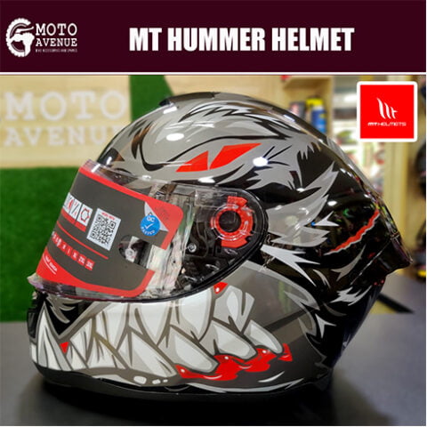 MT HUMMER LYCAN GLOSS BLACK HELMET-LARGE SIZE