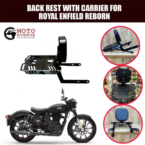 BACKREST WITH CARRIER FOR ROYAL ENFIELD REBORN
