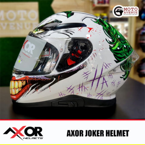 Axor Apex Joker with Clear & Extra Blue Visor Motorsports Helmet  (White Green)-Size Medium