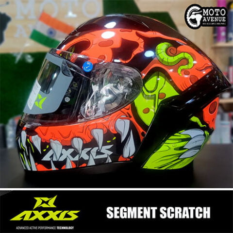 AXXIS SEGMENT SCRATCH ORANGE HELMET-LARGE