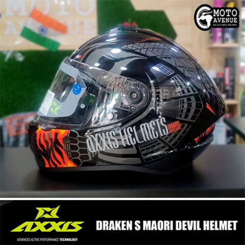 AXXIS DRAKEN S MAORI DEVIL RED HELMET-MEDIUM