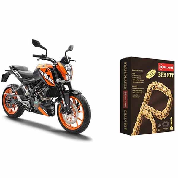 KTM DUKE 200 & RC 200 Old model BRASS CHAIN SPROCKET KIT (4H) (from july 2012 to April14) by ROLON