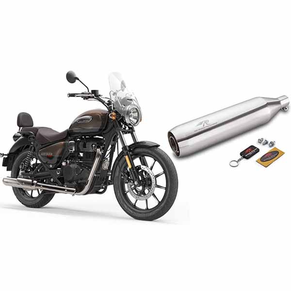 Image Red Rooster Performance Exhaust Polestar PRO polish Exhaust For Royal Enfield Meteor 350cc