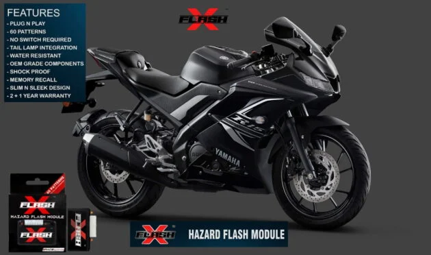 Race Dynamics FlashX Hazard Flash Module, Blinker/Flasher for Yamaha R15 V3