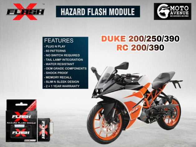 Race Dynamics Flash X Hazard Module, Blinker/Flasher for DUKE/RC 390/200