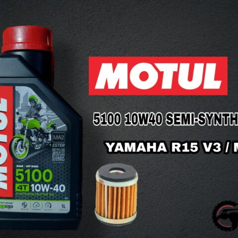 MOTUL 5100 10W40 SEMI-SYNTHETIC OIL AND OIL FILTER FOR YAMAHA R15 V3/MT 15