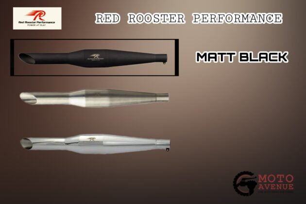 Red Rooster Performance Exhaust Matt black for Royal Enfield Classic Standerd Electra Thunderbird 350/500 (Matt Black)