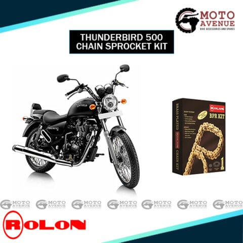 Rolon Brass chain and Sprocket Kit for Royal Enfield Thunderbird 500/Standard 500/Classic Stealth Black 500 (All UCE 500cc DOUBLE DISC models)