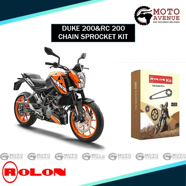 Rolon Chain Sprocket Kit- KTM DUKE 200 & RC 200 Old model (4H) (from july 2012)