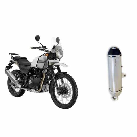 PoweRage Exhaust for Royal Enfield Himalayan Brushed Steel Finish Compatible for BS3, BS4 and BS6